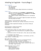 Inleiding tot de logistiek HC 1