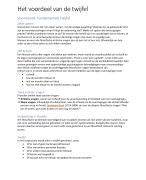 Filosofie: Het voordeel van de twijfel H1 en H2 (bondig)