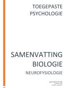 Samenvatting Biologie - Neurofysiologie 
