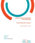 Practicum 2 KLP: Opdracht psychodiagnostisch rapport