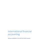 Summary articles and colleges International financial accounting