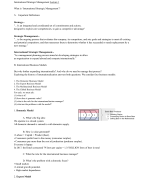 International Strategic Management Lecture 1