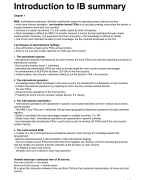 Summary introduction to IB