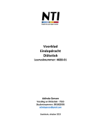 Eindopdracht Diëtetiek (jaar 2)