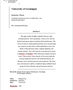 Bachelor Thesis International Business