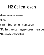 Biologie, Nectar 4e editie 4VWO Hoofdstuk 2 Cel en leven