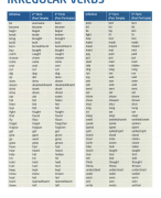 ALLE IRREGULAR VERBS van Cambridge ENGELS / ENGELS
