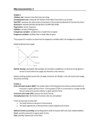 Summary for Microeconomics 1
