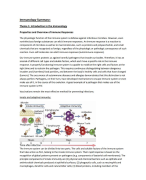 Immunology Summary of Lectures