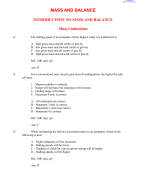 MASS AND BALANCE ATPL QUESTIONS 