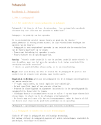 Samenvatting pedagogiek (2019-2020) 