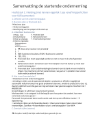 Samenvatting de startende onderneming (3e jaar FVE)