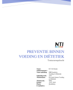 Preventie binnen Voeding en Diëtetiek | Tentamenopdracht - NTI