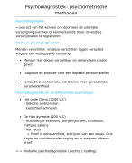 Samenvatting psychodiagnostiek: psychometrische methoden 