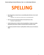 Samenvatting tentamenliteratuur leer- en onderwijsproblemen, onderwerp SPELLING, pre-master Orthopedagogiek, SPO Groningen