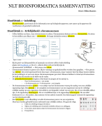 NLT Module Bioinformatica samenvatting