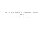 BNAD 277 Ch 4 Prep Questions - Fundamental Probability Concepts