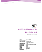Voedingswaardeberekening | Tentamenopdracht - NTI