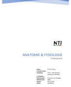 Anatomie en Fysiologie | Eindopdracht - NTI
