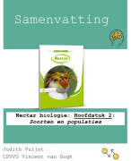 Samenvatting: Nectar biologie: Hoofdstuk 2; Soorten en populaties (VWO 4)