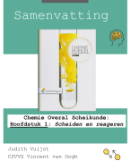 Samenvatting: Chemie Overal Scheikunde: Hoofdstuk 1; Scheiden en reageren (VWO 4)