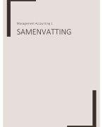 Samenvatting Management Accounting 1