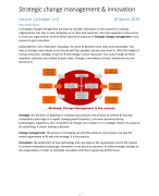 Notes Lectures 'Strategic Change Management and Innovation'