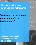 Voorbeeld scriptie Fontys Vergroten Zelfstandigheid Leerlingen groep 6/7 op de basisschool. Kind en Educatie. Geslaagd 2020