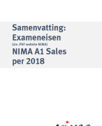 Samenvatting volgens Exameneisen NIMA A1 + A2 Sales per 2020