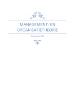 Samenvatting | Management en Organisatie Theorie | Bedrijfskunde RUG