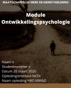 NCOI Anayse levensloop moduleopdracht ontwikkelings levensfase psychologie eindcijfer 9