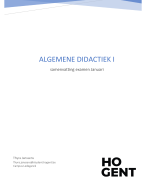 Samenvatting Algemene Didactiek 1 - HoGent 