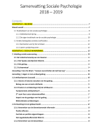 Samenvatting Sociale Psychologie