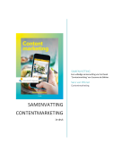 Samenvatting Contentmarketing 1e druk