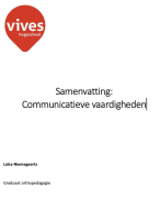 Samenvatting RICHTING: GRADUAAT ORTHOPEDAGOGIE!: Communicatieve vaardigheden