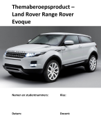 Themaberoepsproduct KFM project auto lease: Land Rover Evoque CIJFER 8,5 (ZIE BUNDEL)