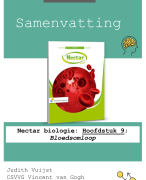 Samenvatting: Nectar biologie: Hoofdstuk 9; Bloedsomloop (VWO 5)