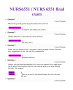 NURS6551 / NURS 6551 Primary Care of Women | Latest, week 11 final exam | Already graded A