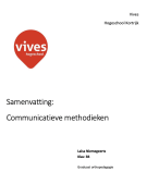 Samenvatting RICHTING: GRADUAAT ORTHOPEDAGOGIE: vak Communicatieve methodieken