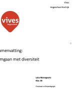 Samenvatting RICHTING: GRADUAAT ORTHOPEDAGOGIE: vak omgaan met diversiteit