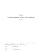 ESSAY ‘Interactions between learning and development’ (Vygotsky, constructivisme)