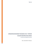 Samenvatting Onderzoeksmethoden  en -paper voor Bedrijfskunde (VUB)