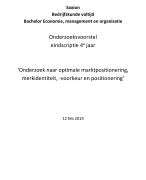 Voorbeeld geslaagd scriptie voorstel PVA marktpositionering Saxion Bachelor Bedrijfskunde 