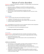 Nature of voice disorders