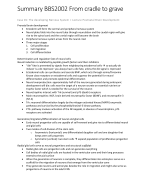 Summary BBS2002 From Cradle to Grave