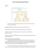 Finance and Risk Management Summary