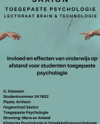 Scriptie toegepaste psychologie effecten onderwijs op afstand geslaagd 2020 met feedback Saxion