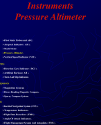 ATPL INSTRUMENTS- PRESSURE ALTIMETER CHAPTER SUMMARY
