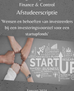 Geslaagde scriptie Finance & Control Fondswerving Startup Fonds Foodsector