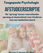 Geslaagde scriptie toegepaste psychologie overgang opvang - basisschool met een taalachterstand
